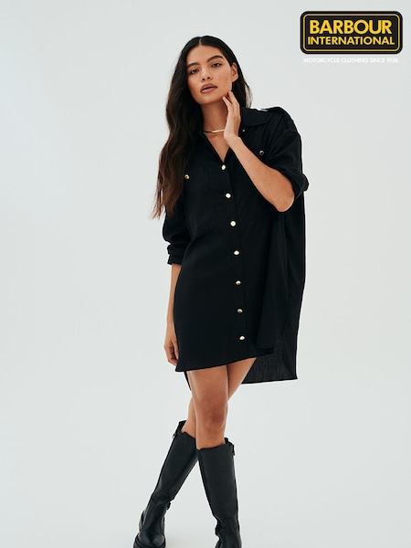 Barbour® International Christa Utility Shirt Black Dress (591497) | ‏247 ر.ق.