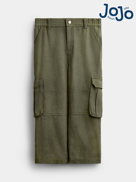 Khaki Green - Jojo Maman Bébé Woven Cargo Joggers