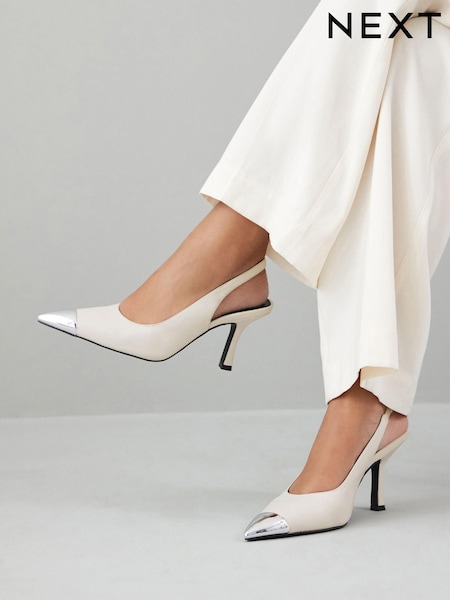 Off White Forever Comfort® Metallic Toe Slingback Heels (592174) | €8