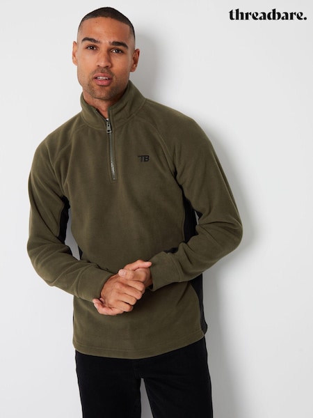 Vihreä - Threadbare Contrast Side Panel Quarter Zip Fleece (592225) | €22