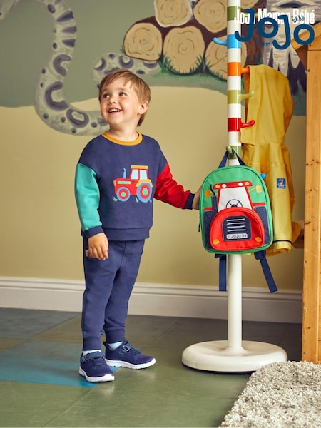 JoJo Maman Bébé Navy Blue Tractor Appliqué Jersey Sweatshirt & Leggings Set (592734) | 1,717 UAH