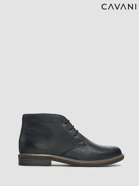 Black - Regular Cavani Hector Lace Up Leather Boots