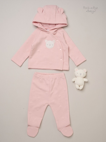 Pink - Rock-a-bye Baby Boutique Quilted Jacket Trousers And Plush Toy Set