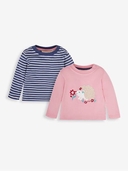 JoJo Maman Bébé Pink Hedgehog 2-Pack Tops (593249) | AED114