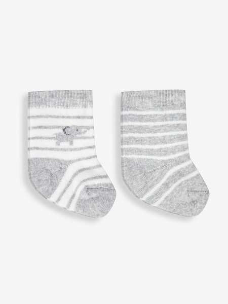 Grauer Elefant - JoJo Maman Bébé 2-Pack Baby Socks (593432) | 12 €