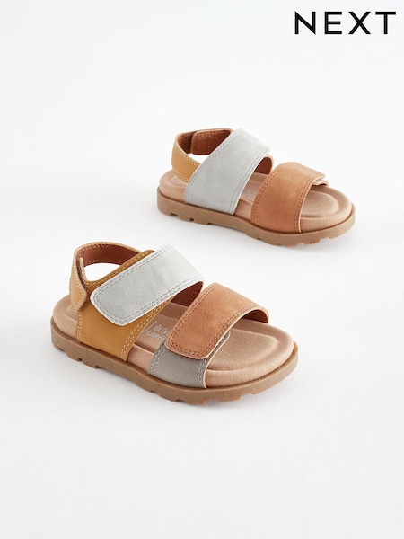 Tan Brown Double Touch Fastening Strap Corkbed Sandals (593710) | €10 - €11