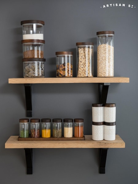 Artisan Street Set of 6 Clear Unfilled Spice Jars With Wooden Stand (594167) | €47