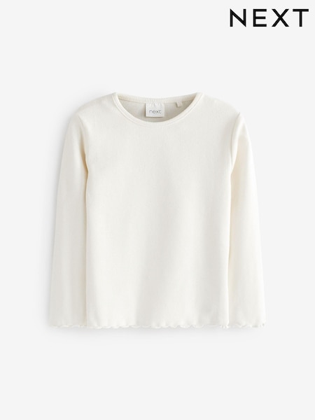 Ecru White T-Shirt Cotton Rich Long Sleeve Rib T-Shirt (3mths-7yrs) (594295) | $7 - $10