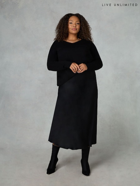 Live Unlimited Black Curve Bias Cut Skirt (594335) | €36