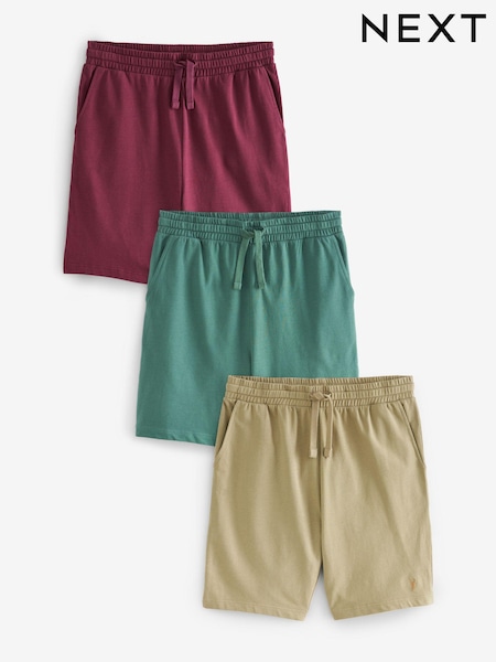 Red/Green/Tan Lightweight 100% Cotton Shorts 3 Pack (594570) | €18