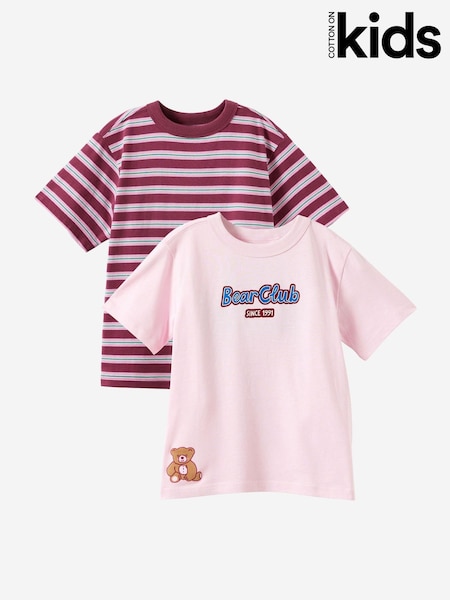 Pink - Cotton On Essential Short Sleeve Graphic T-shirt 2 Pack