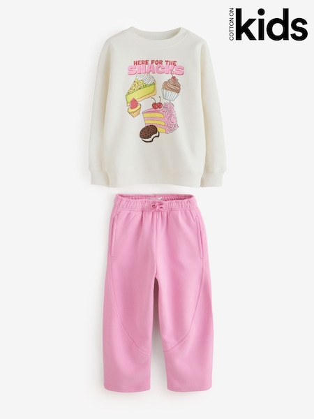 Pink - Cotton On Sammy Oversized Crew & Barrel Trackpant Set