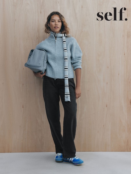 Negru - Self. High Rise Straight Jeans
