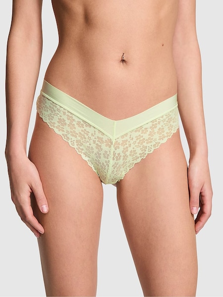 Victoria's Secret PINK Lime Cream Green Thong No Show Lace Knickers (595122) | €10.50