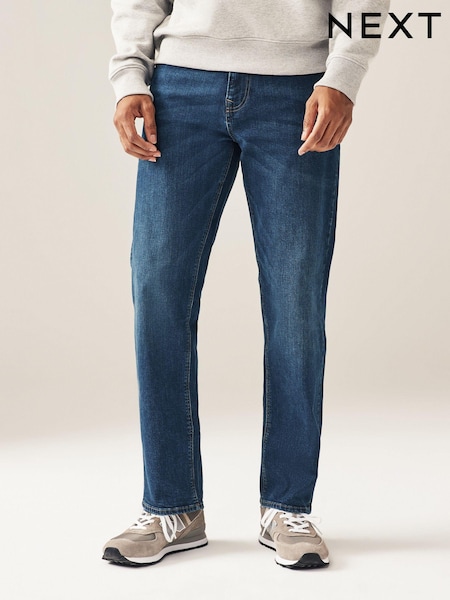 أزرق متوسط - فردي - Straight Fit Classic Stretch Jeans (595230) | ‏13 ر.ع.‏