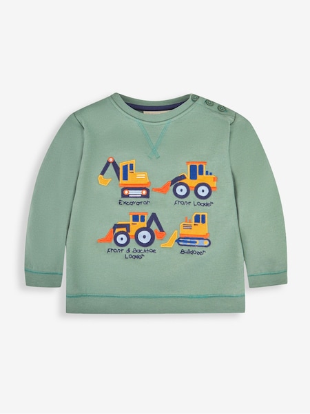 JoJo Maman Bébé Green Diggers Digger Appliqué Sweatshirt (595661) | €38