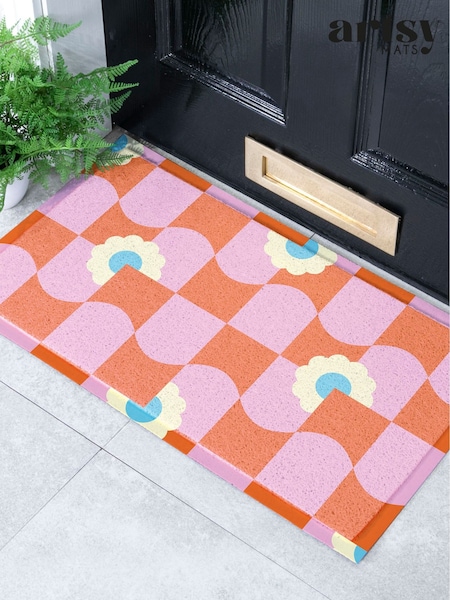 Artsy Mats Elizabeth Olwen Floral Wave Pattern Indooroutdoor Doormat