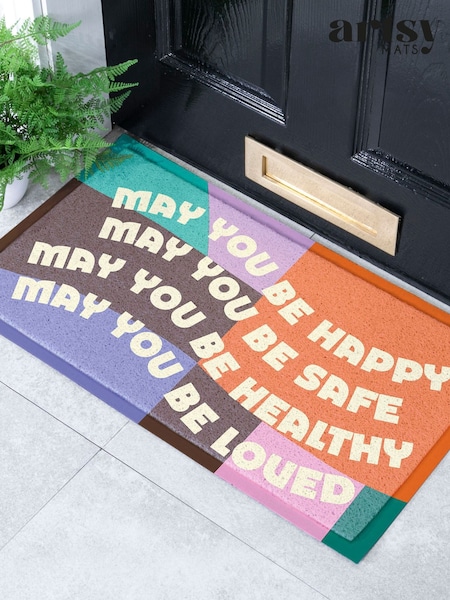 Artsy Mats Elizabeth Olwen May You Be Happy Indooroutdoor Doormat