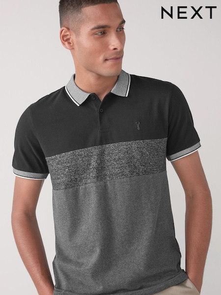 Charcoal Grey Colourblock Polo Shirt (596097) | €4