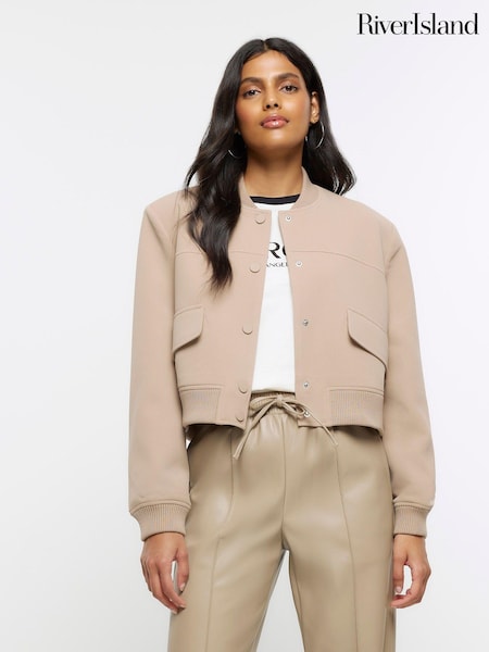 Beige - River Island Tailored Bomber Jacket (596168) | 23 €