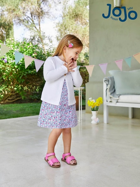 JoJo Maman Bébé White Classic 100% Cotton Cardigan (596171) | €35 - €40