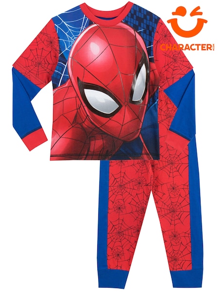 Character Red Spiderman Marvel Printed Long Sleeve 100% Cotton Pyjamas (596205) | 94 QAR