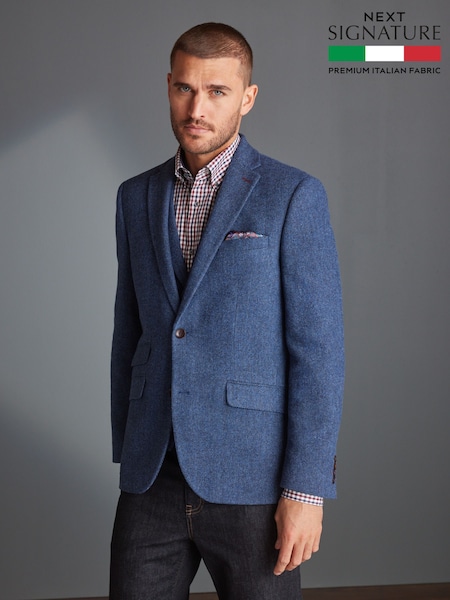 Синій - Nova Fides Signature Herringbone Wool Blazer (596442) | 5 013 грн