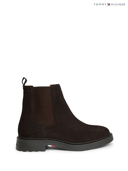 Brun - Regular Tommy Hilfiger Suede Embossed Cleat Chelsea Boots