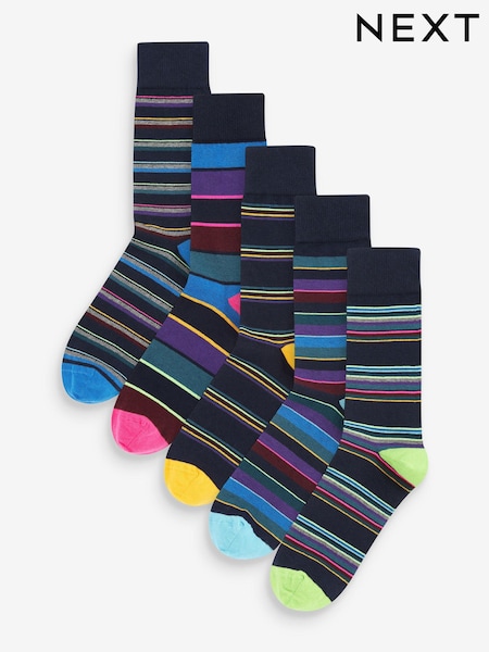 Blue Stripe Pattern Socks 5 Pack (596867) | R$ 135