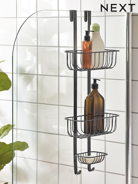 Charcoal Grey Bronx Over Door Shower Caddy (596878) | OMR14