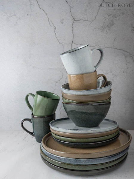 Dutch Rose Set of 4 Green Serenity Plates 27cm (597057) | €76