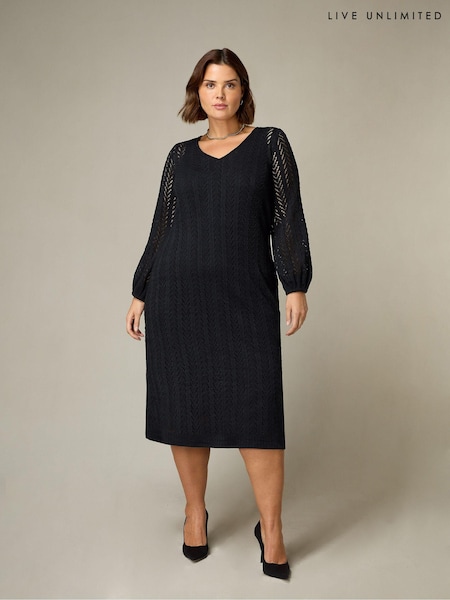 Live Unlimited Black Curve Crochet Knit Dress (597497) | €50