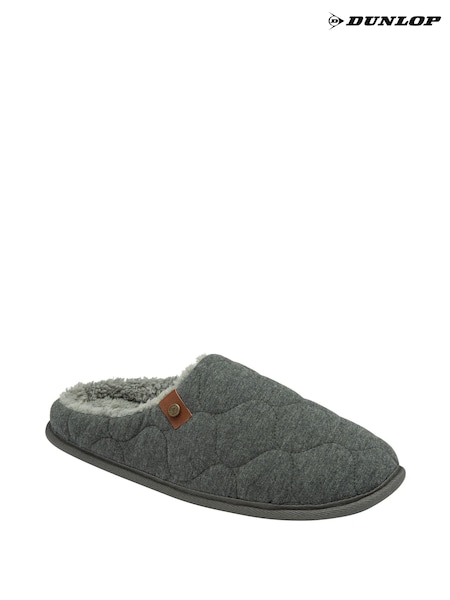 Dunlop Grey Mens Quilted Mule Slippers (597627) | €27