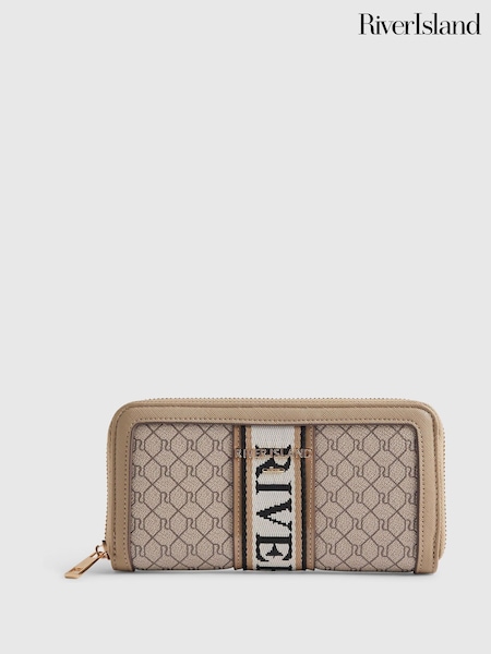 Brown - River Island Webbing Front Purse