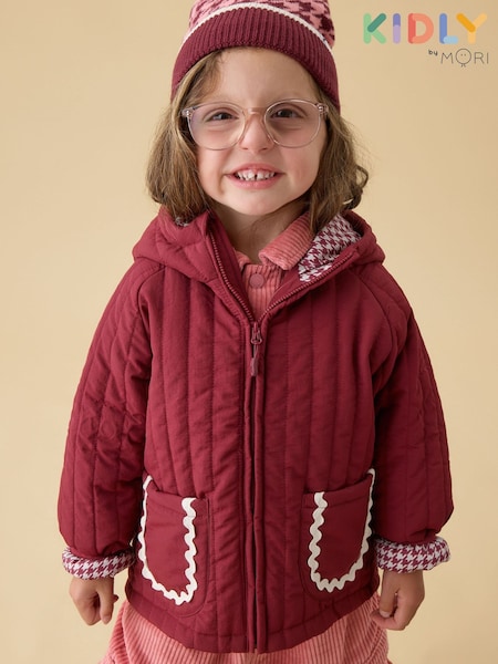 Rot - Kidly By Mori Supersoft Lined Quilted Jacket