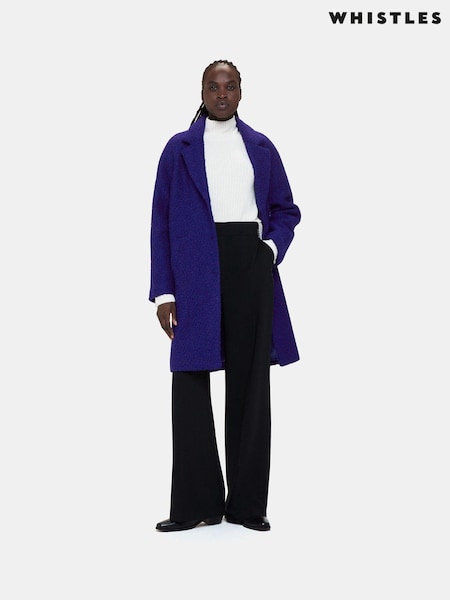 Whistles Blue Anita Wool Boucle Coat (599144) | €114