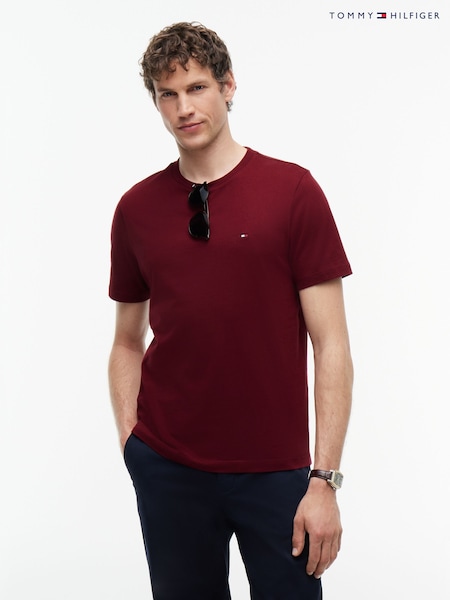 Red - Regular Tommy Hilfiger Flag Embroidery Crew Neck T-shirt