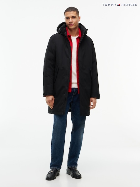 Negro - Regular Tommy Hilfiger Performance Tech Hooded Padded Parka Jacket