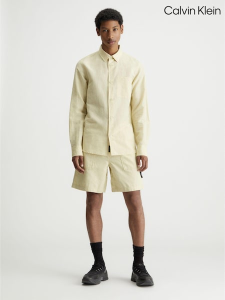 Calvin Klein Cream Logo Linen Shorts (599715) | €44