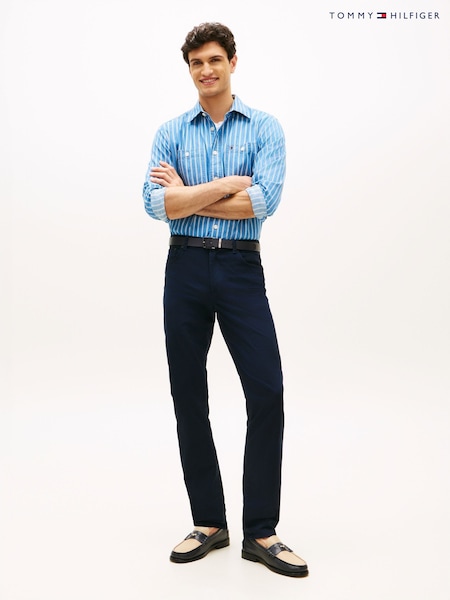 Көк - Regular Tommy Hilfiger Denton Slim Straight Trousers