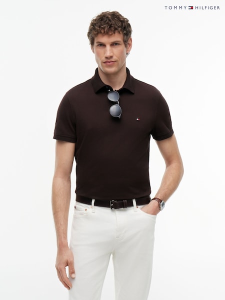 Chocolate Brown - Regular Fit Tommy Hilfiger 1985 Pique Polo Shirt