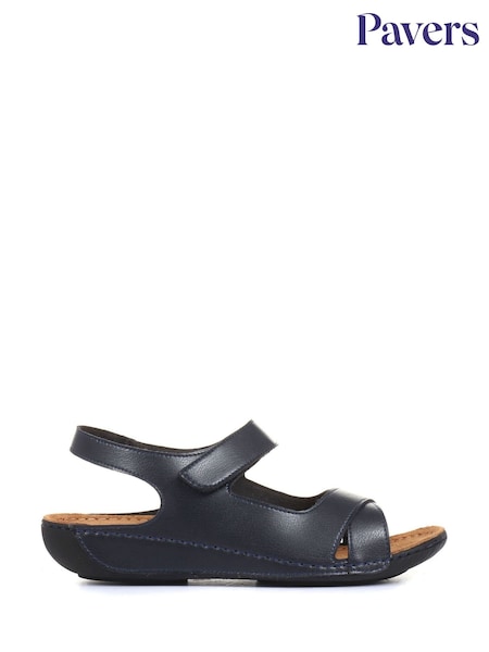 Pavers Blue Ladies Touch Fasten Sandals (600162) | ₪166