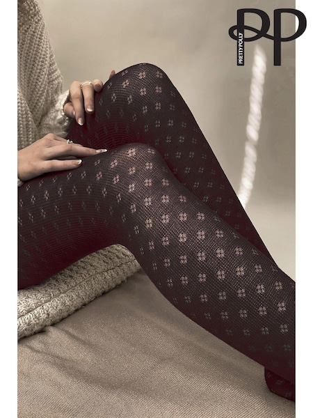 Pretty Polly 2 Pack Small Diamond Flower Black Tights (600804) | €18