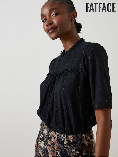 FatFace Black Maggie Metallic Blouse (600819) | €30