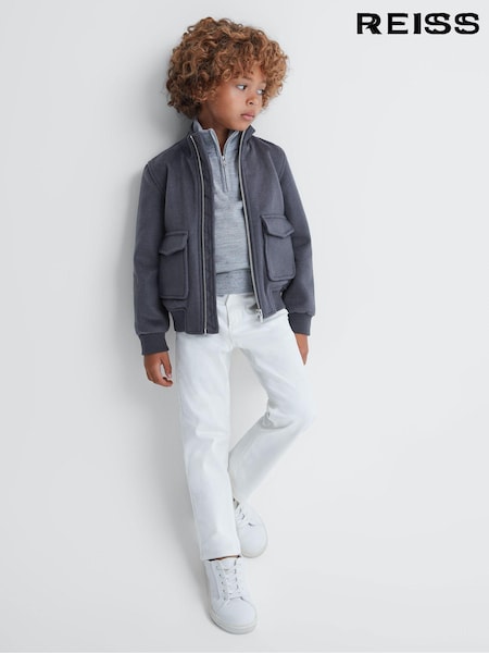 Reiss Airforce Blue Shuffle 3-9 yrs Wool Blend Zip-Through Jacket (600841) | AED562