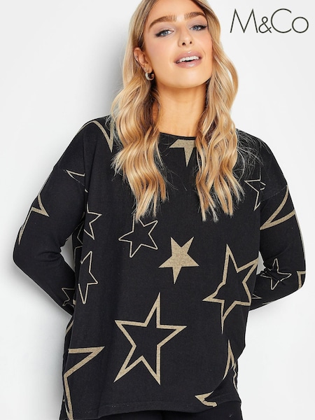 M&Co Black Star Jumper (601202) | €14.50