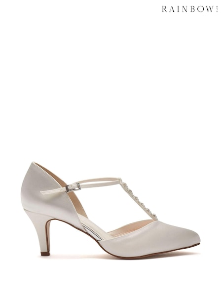 Rainbow Club White Regular Fit Wedding Cordelia Ladies Satin Bridal Shoes (601370) | €66