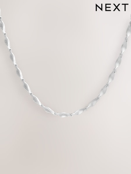 Silver Tone - Twisted Chain Necklace