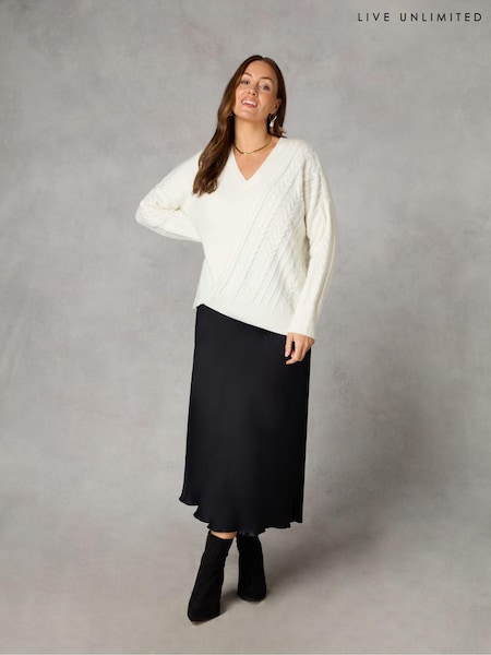 Live Unlimited Black Curve Petite Bias Cut Skirt (601648) | €73