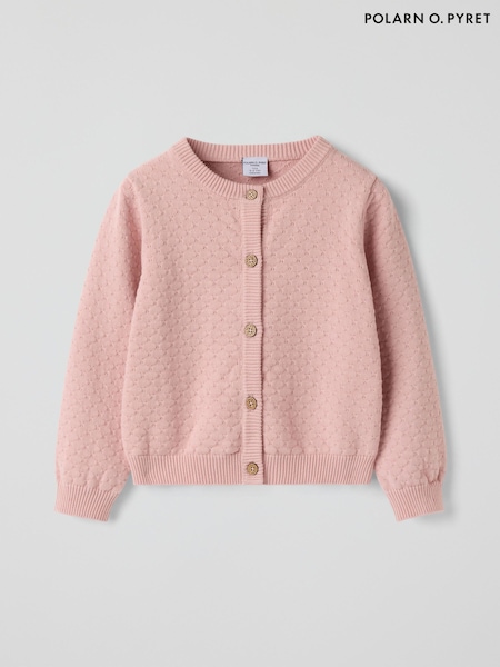 Pink - Polarn O. Pyret Knitted Cardigan